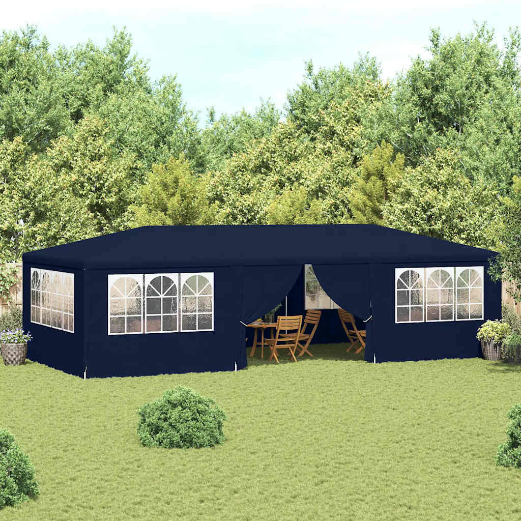 E-shop Multidom Profesionálny párty stan+bočné steny 4x9 m, modrý 90 g/m²