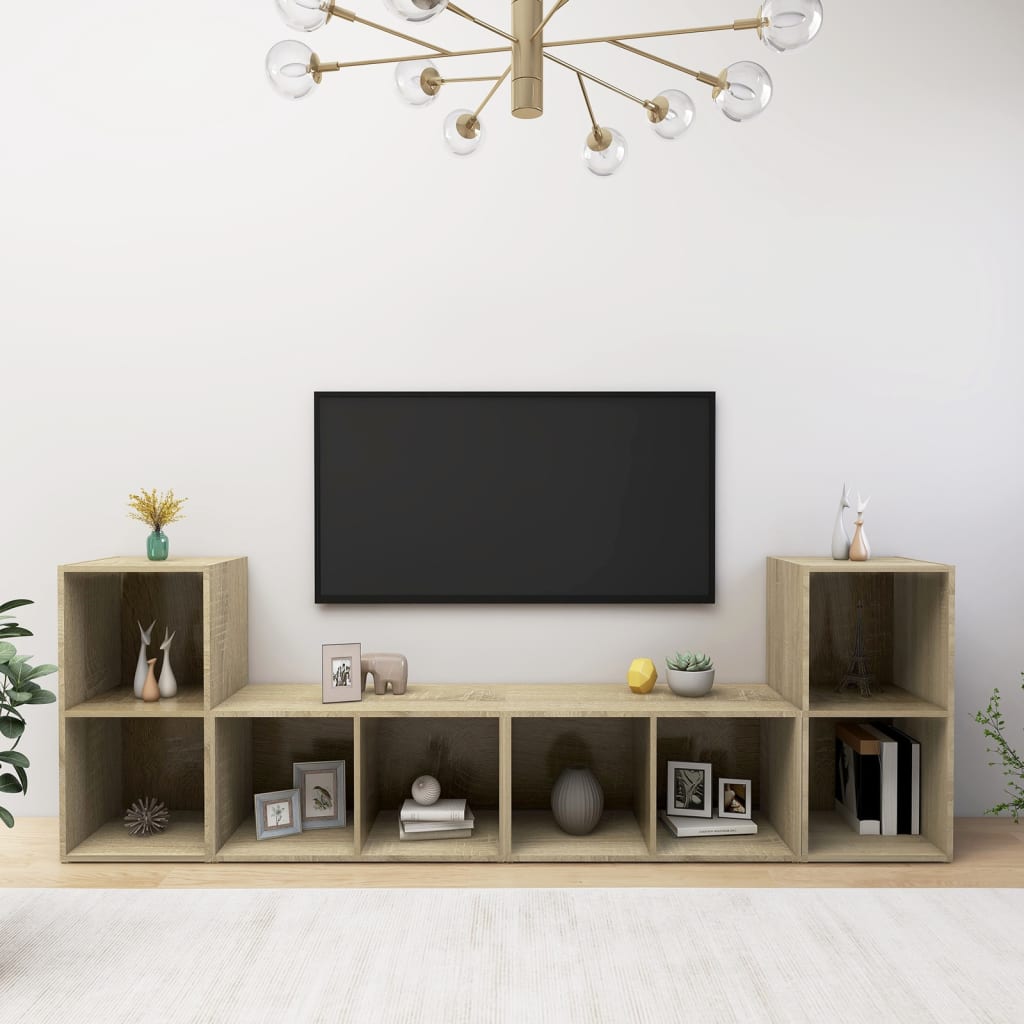 E-shop Multidom TV skrinky 4 ks, dub sonoma 72x35x36,5 cm, kompozitné drevo