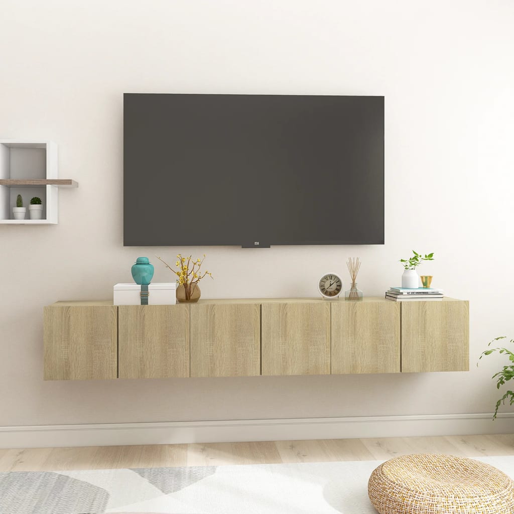 E-shop Multidom Závesné TV skrinky 3 ks dub sonoma 60x30x30 cm
