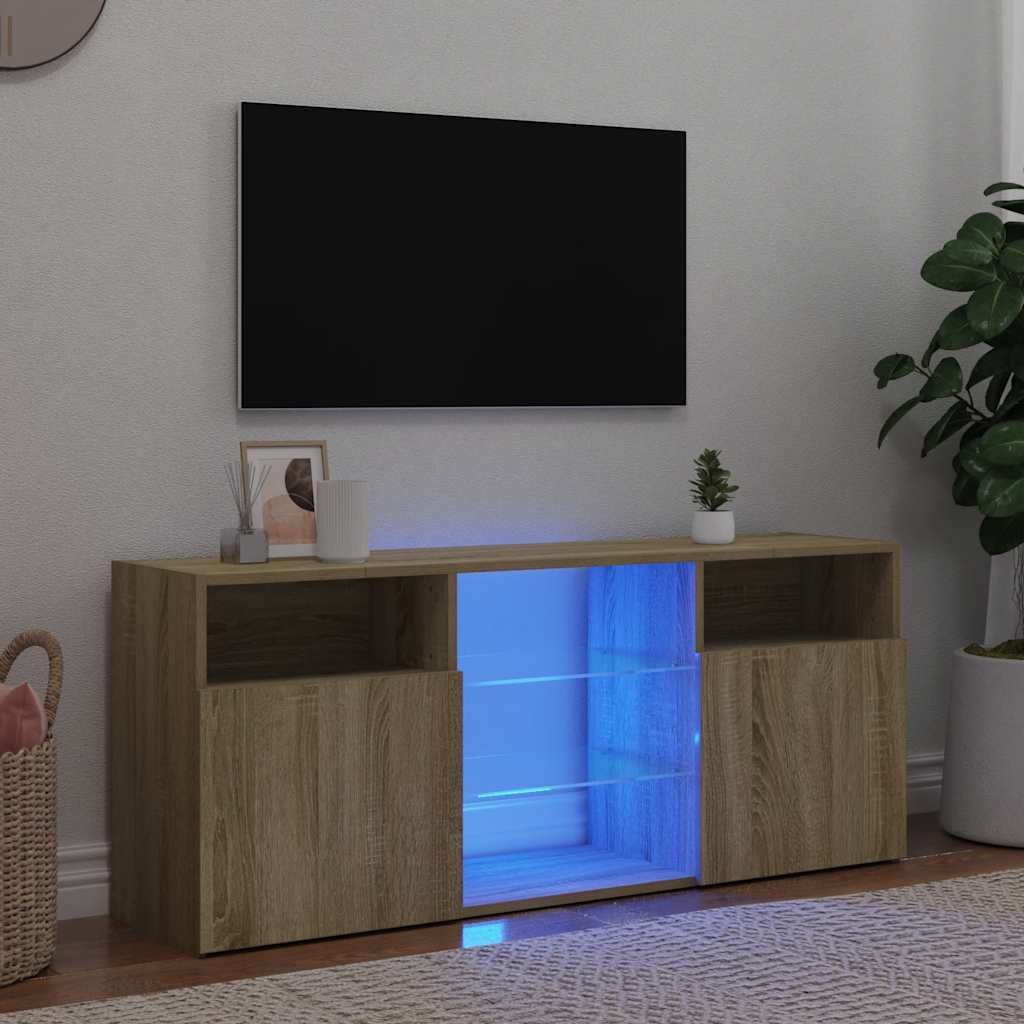E-shop Multidom TV skrinka s LED svetlami dub sonoma 120x30x50 cm