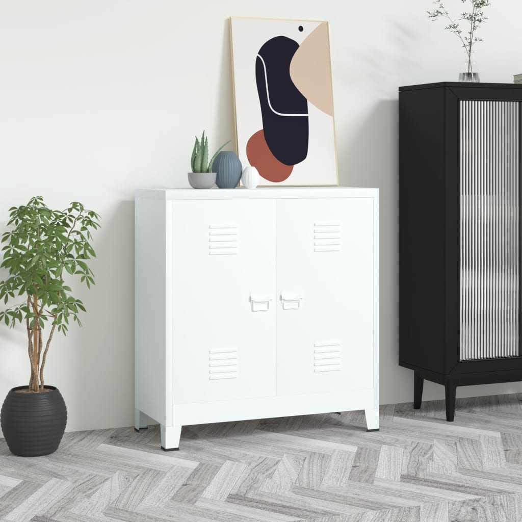 E-shop Multidom Industriálna úložná skrinka, biela 90x40x100 cm, oceľ