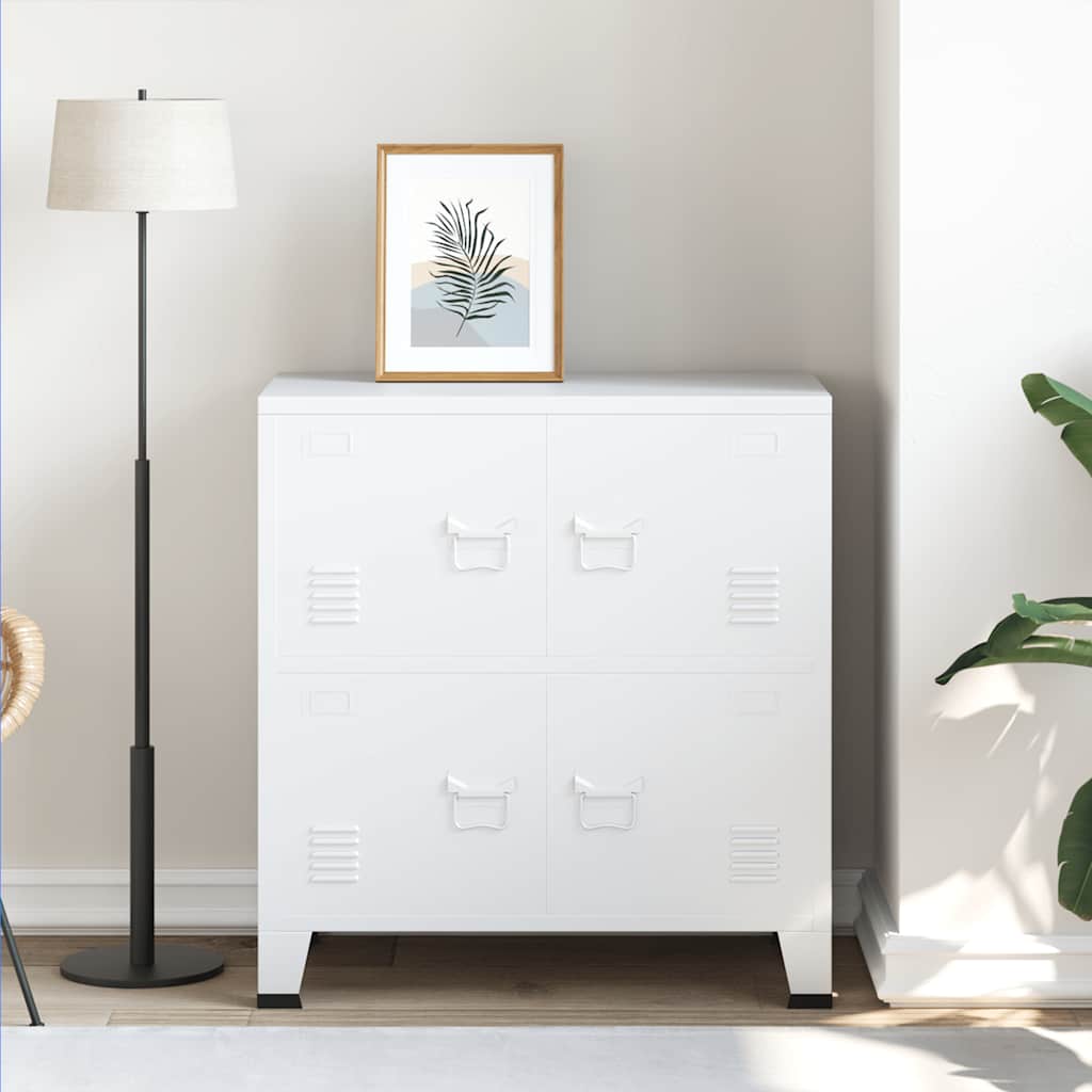 E-shop Multidom Industriálna úložná skrinka, biela 75x40x80 cm, oceľ
