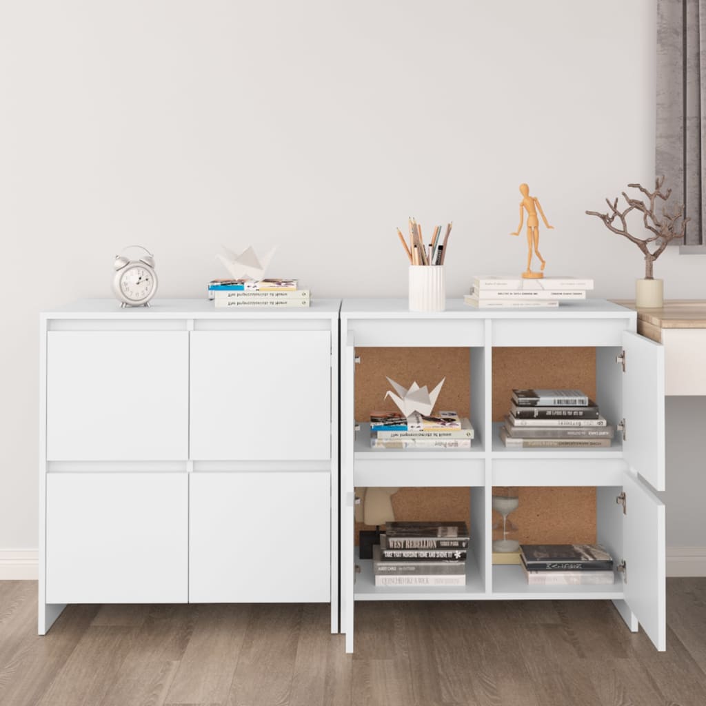 E-shop Multidom Komody 2 ks, biele 70x41x75 cm, kompozitné drevo