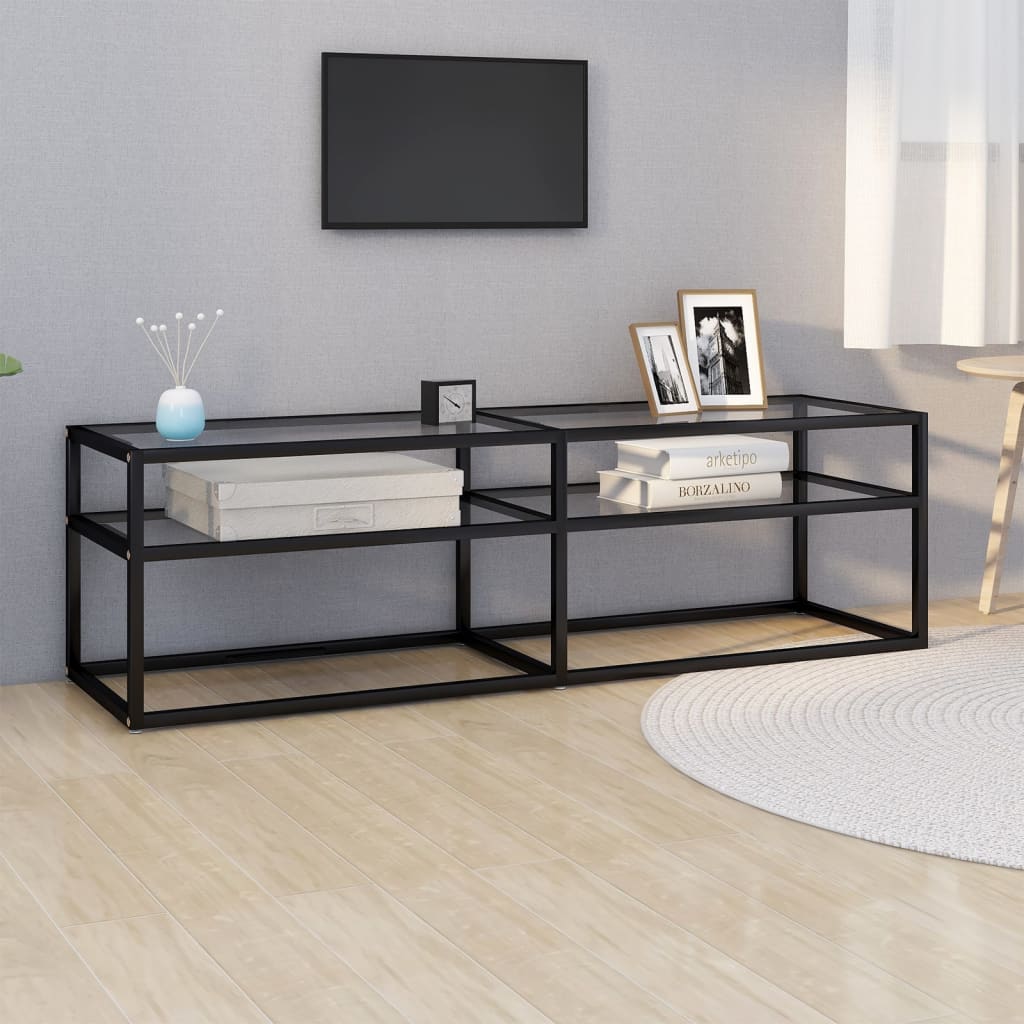 E-shop Multidom TV skrinka, priehľadná 140x40x40,5 cm, tvrdené sklo