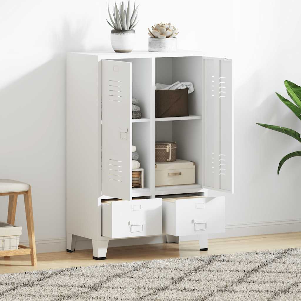 E-shop Multidom Industriálna skriňa biela 67x35x107 cm oceľová