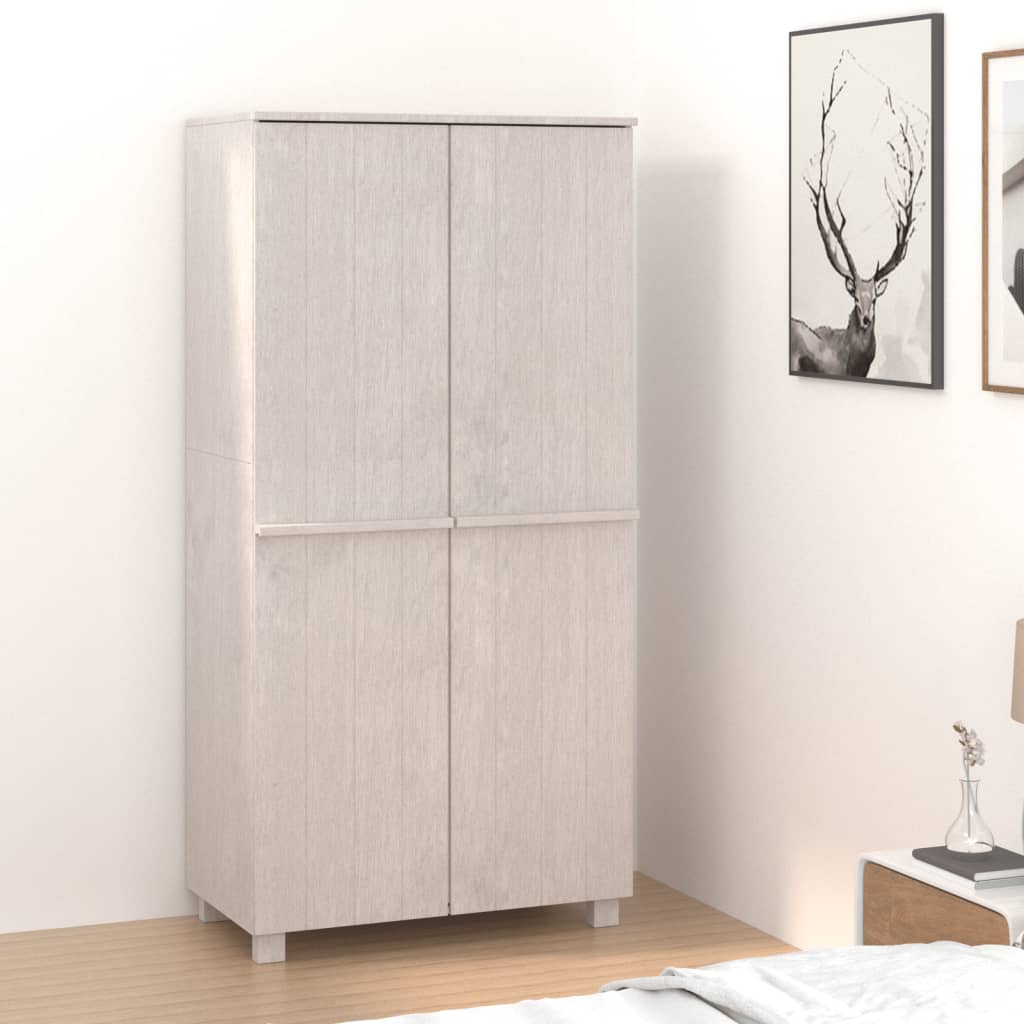 E-shop Multidom Šatník HAMAR, biely 89x50x180 cm, borovicový masív