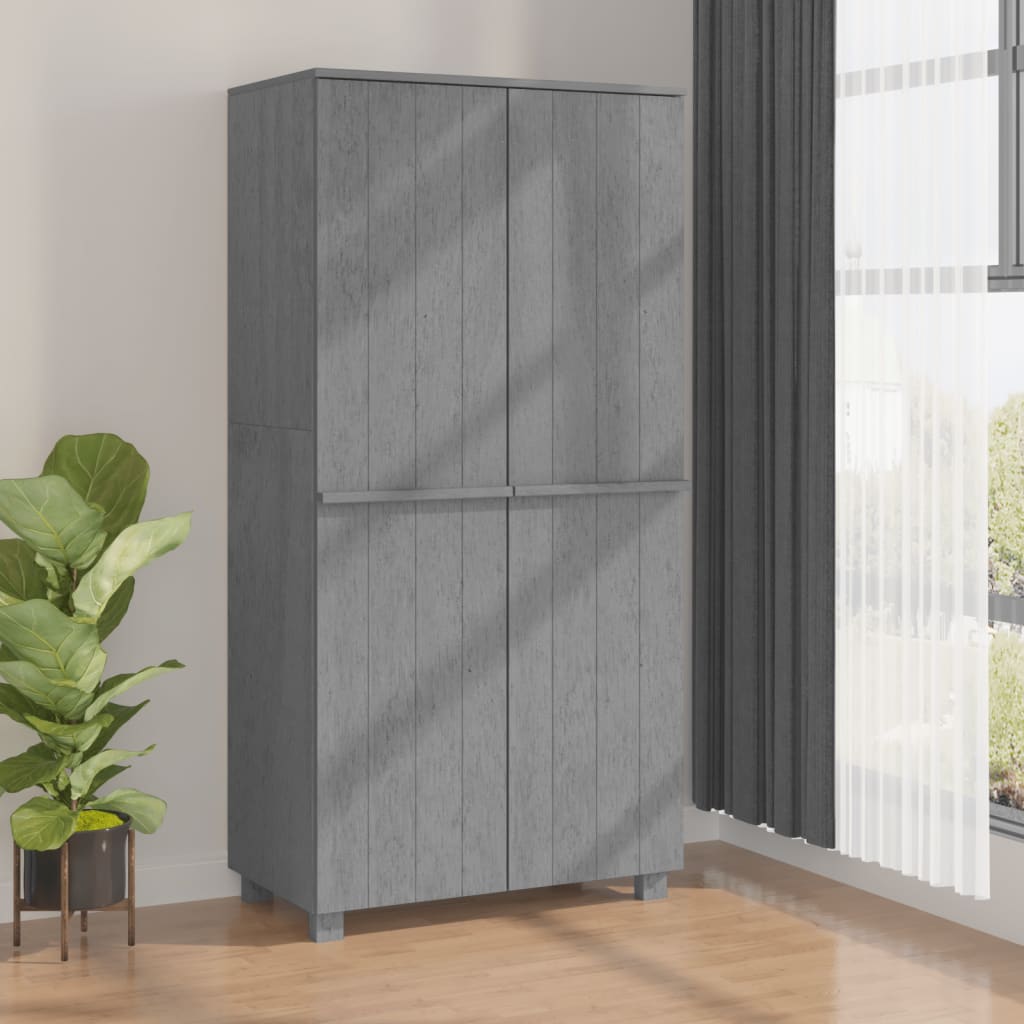 E-shop Multidom Šatník HAMAR, tmavosivý 89x50x180 cm, borovicový masív