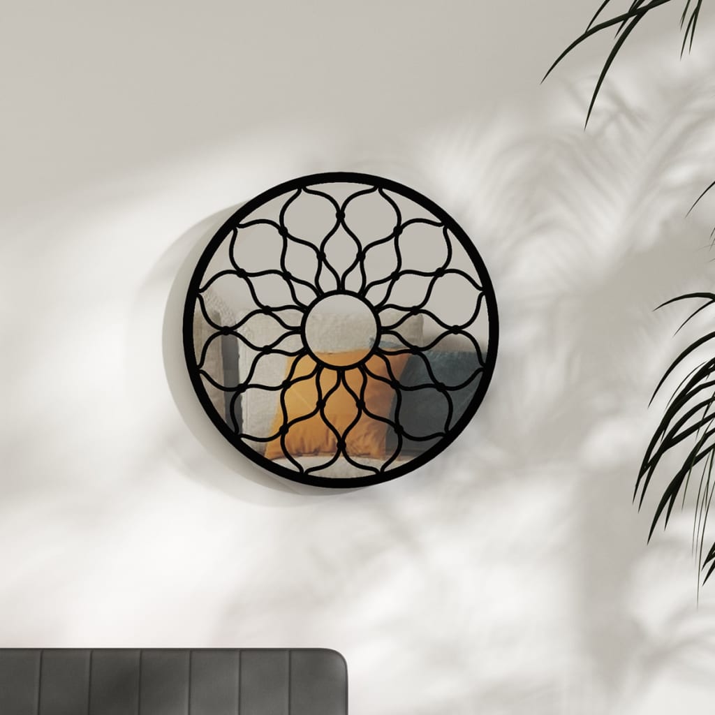 E-shop Multidom Zrkadlo čierne 40x3 cm železo okrúhle interiérové