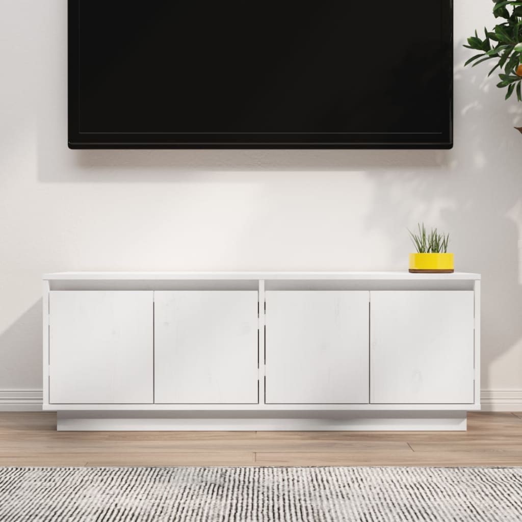 E-shop Multidom TV skrinka biela 110x34x40 cm masívna borovica