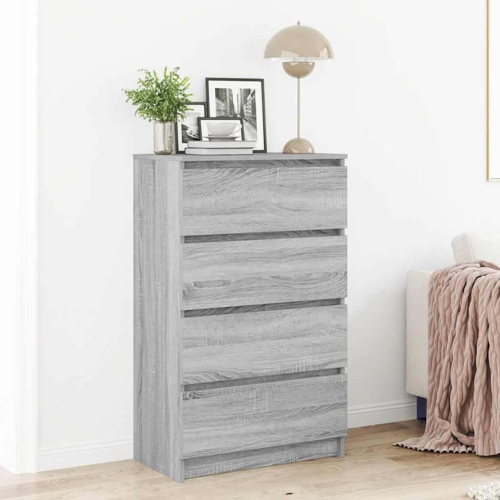 E-shop Multidom Komoda sivá sonoma 60x35x98,5 cm spracované drevo