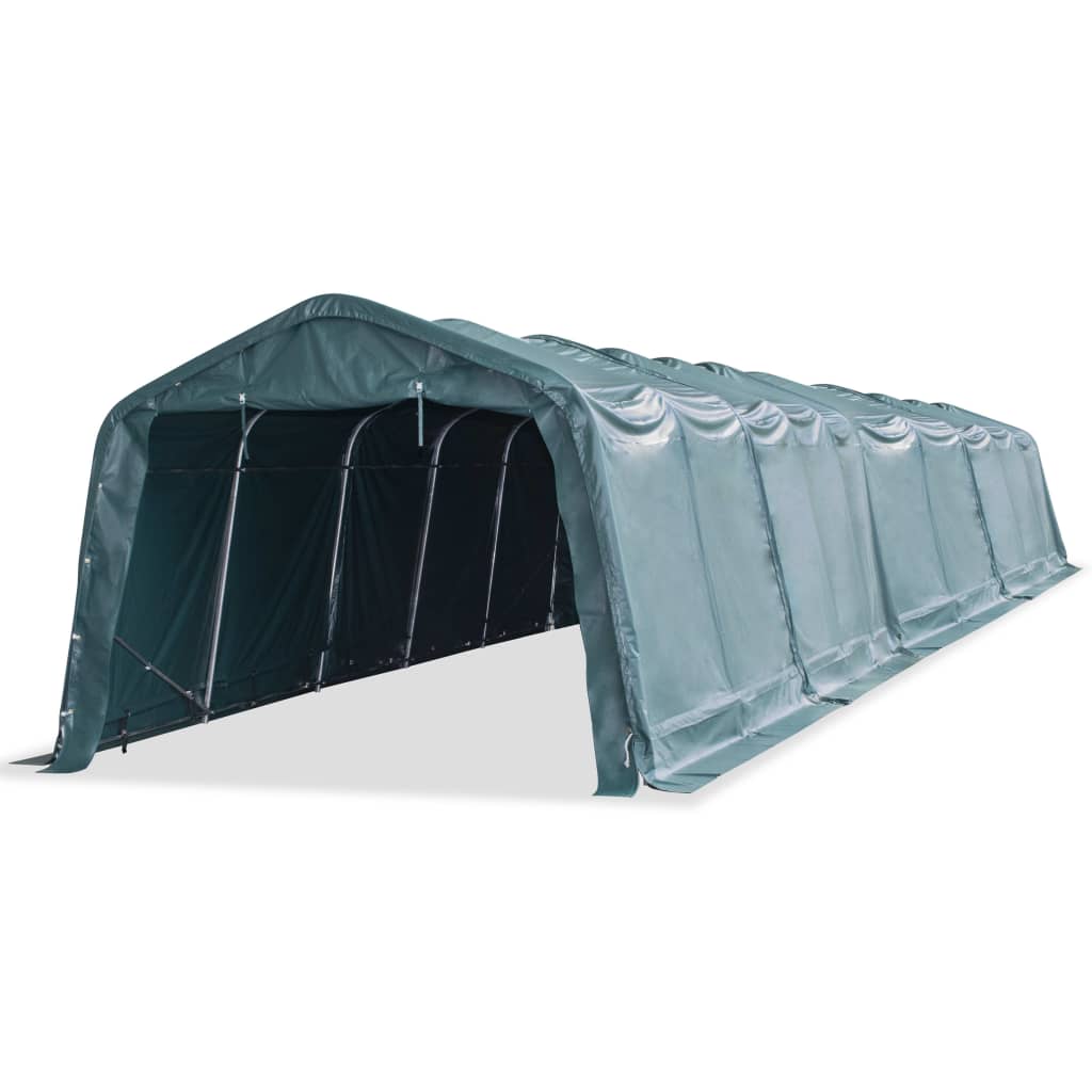 E-shop Multidom Odnímateľný prístrešok pre dobytok PVC 550 g/m², 3,3x16 m, zelený