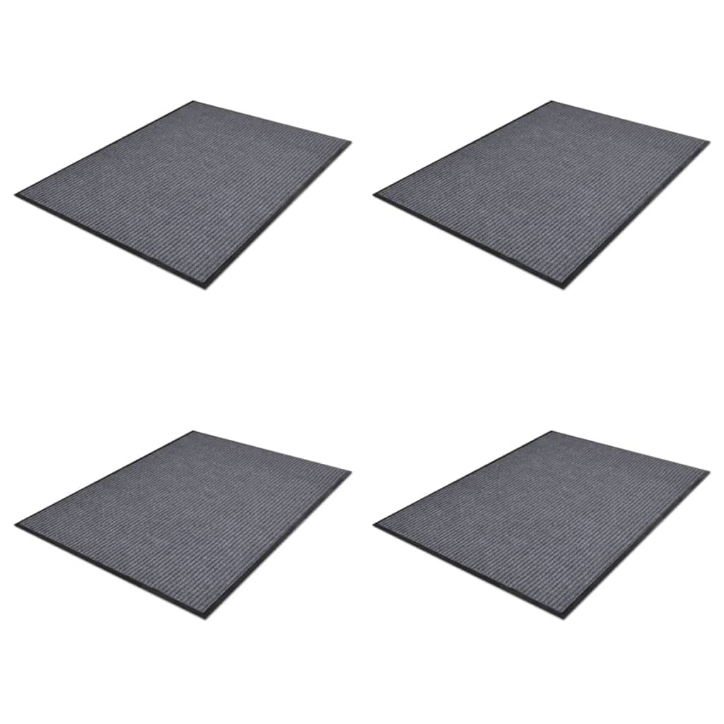 E-shop Multidom PVC Rohožky pred dvere 4 ks sivé 90x60 cm