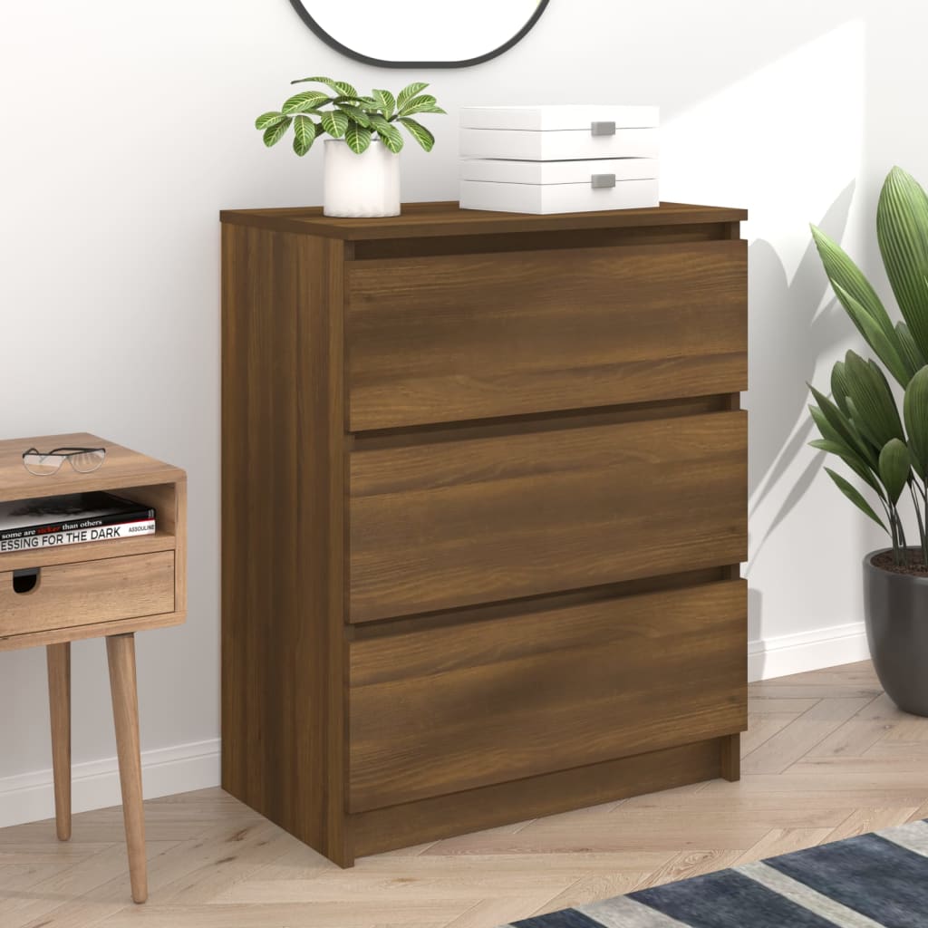 E-shop Multidom Komoda hnedý dub 60x35x76 cm spracované drevo