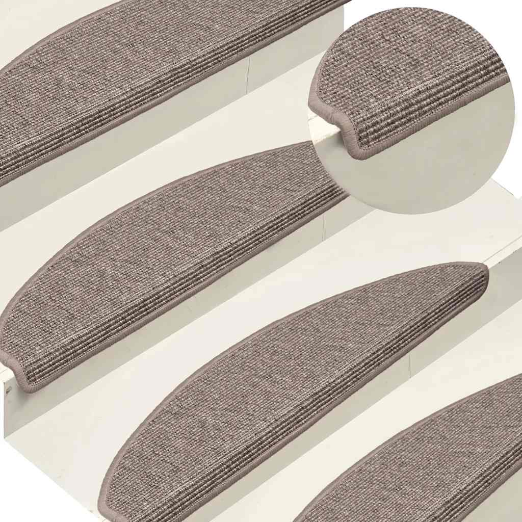 E-shop Multidom Schodové rohože 15 ks 65x21x4 cm tmavo béžové, polkruhové, veľké