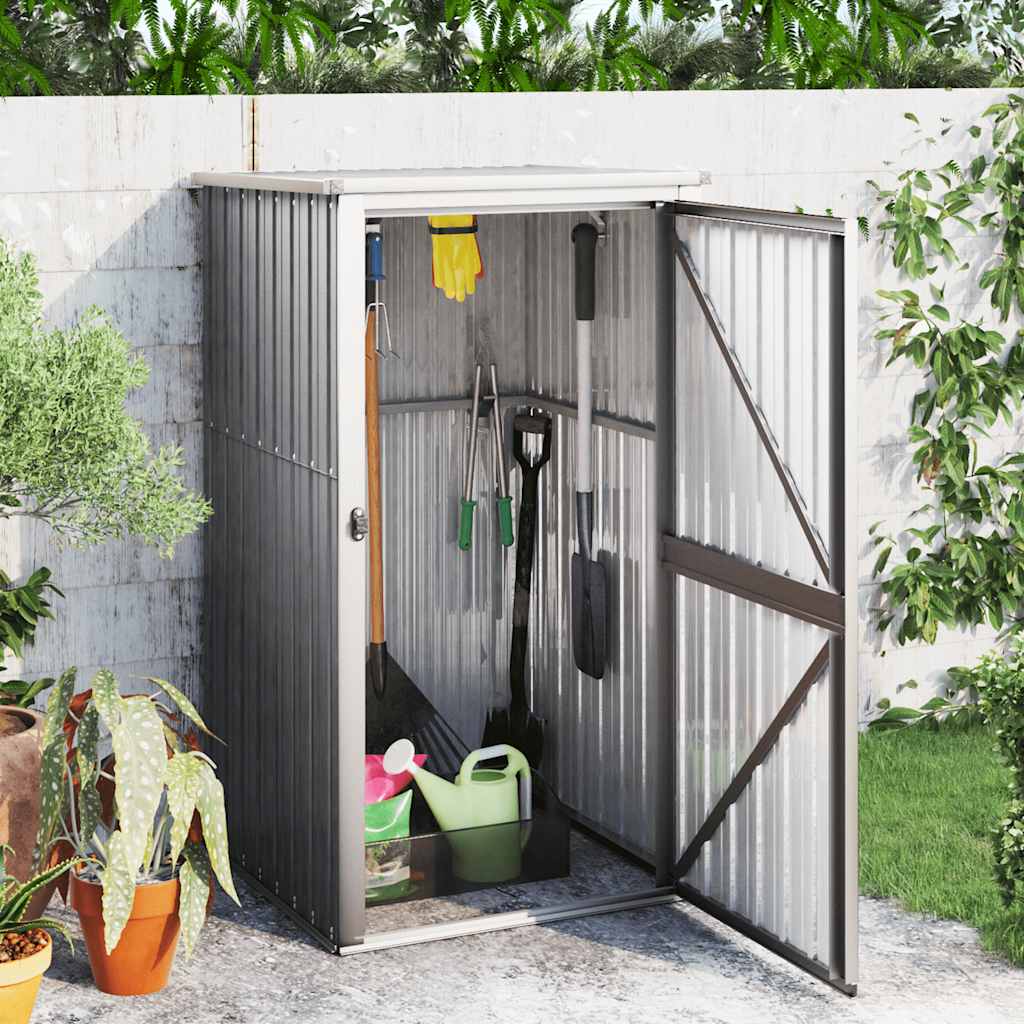 E-shop Multidom Záhradná kôlňa na náradie, sivá 88x89x161 cm pozinkovaná oceľ