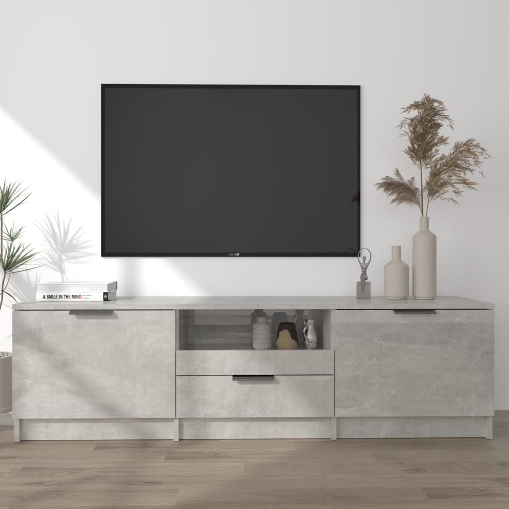 E-shop Multidom TV stolík betónový sivý 140x35x40 cm spracované drevo