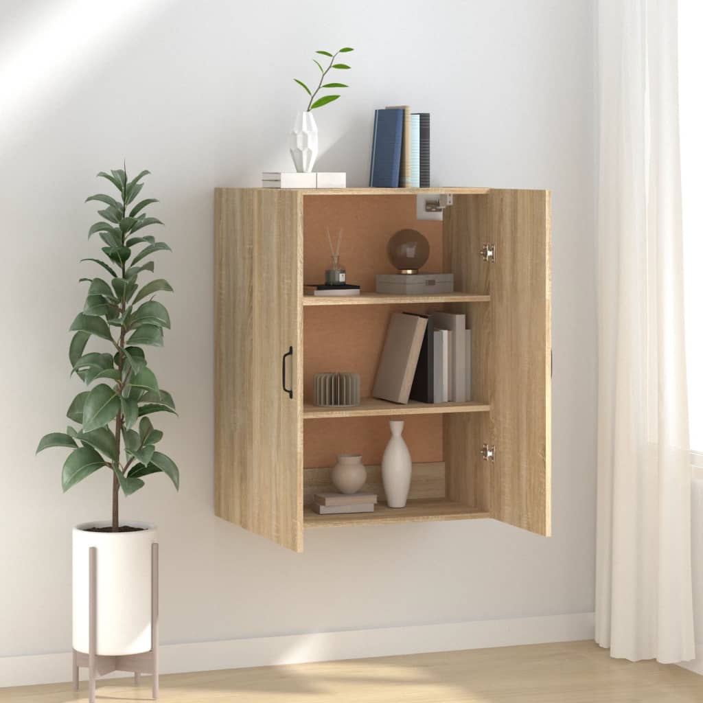 E-shop Multidom Závesná skrinka vo farbe dubu 69,5x34x90 cm spracované drevo