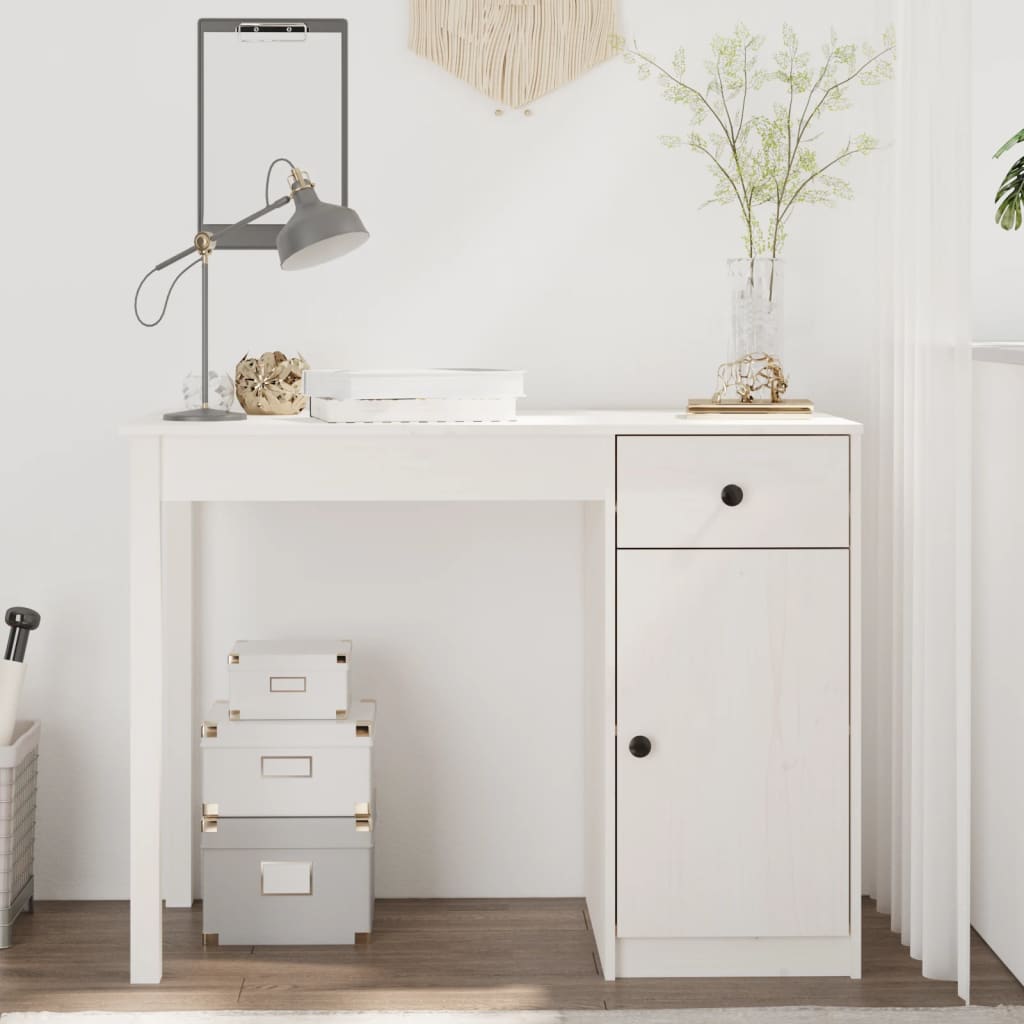 E-shop Multidom Stolík biely 100x50x75 cm masívne borovicové drevo