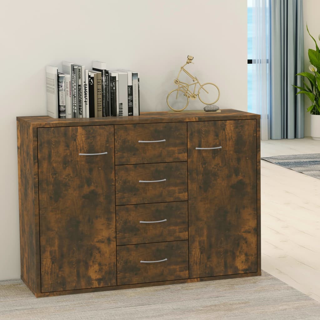 E-shop Multidom Komoda dymový dub 88x30x65 cm spracované drevo