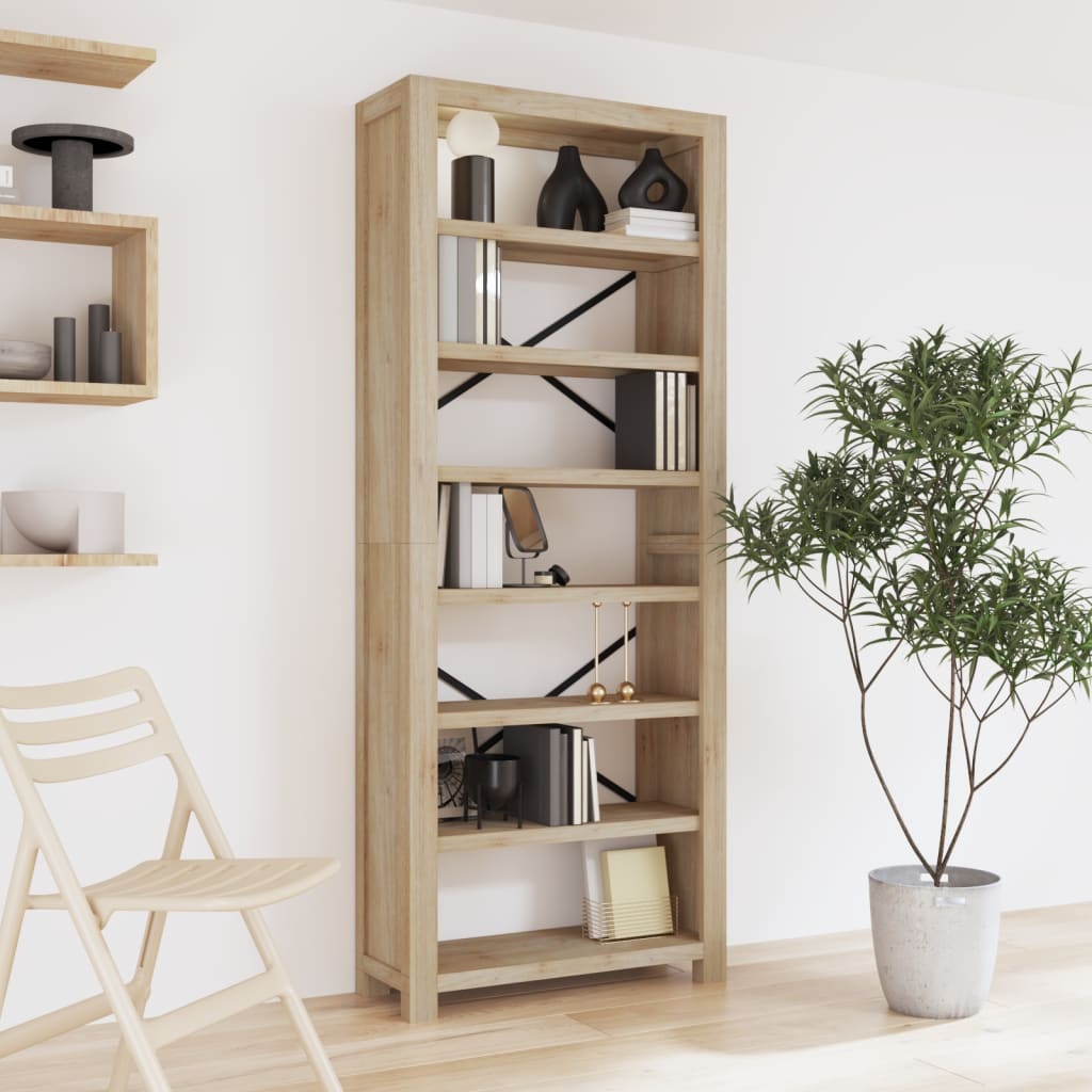 E-shop Multidom Knižnica so 7 policami 80x30x200 cm akáciový masív