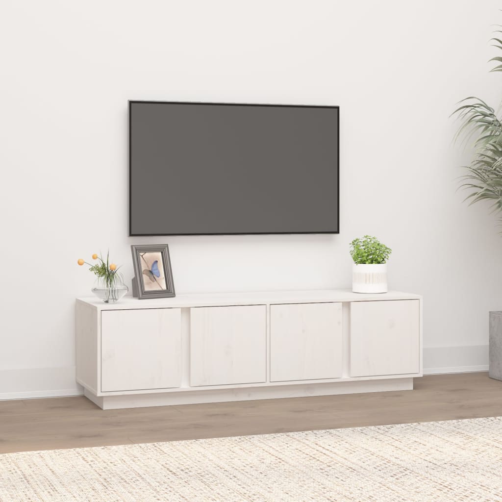 E-shop Multidom TV skrinka biela 140x40x40 cm masívna borovica