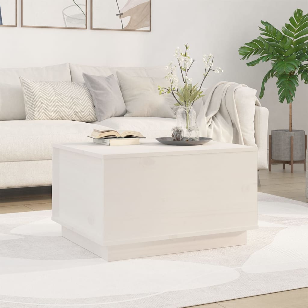E-shop Multidom Konferenčný stolík biely 60x50x35 cm borovicový masív