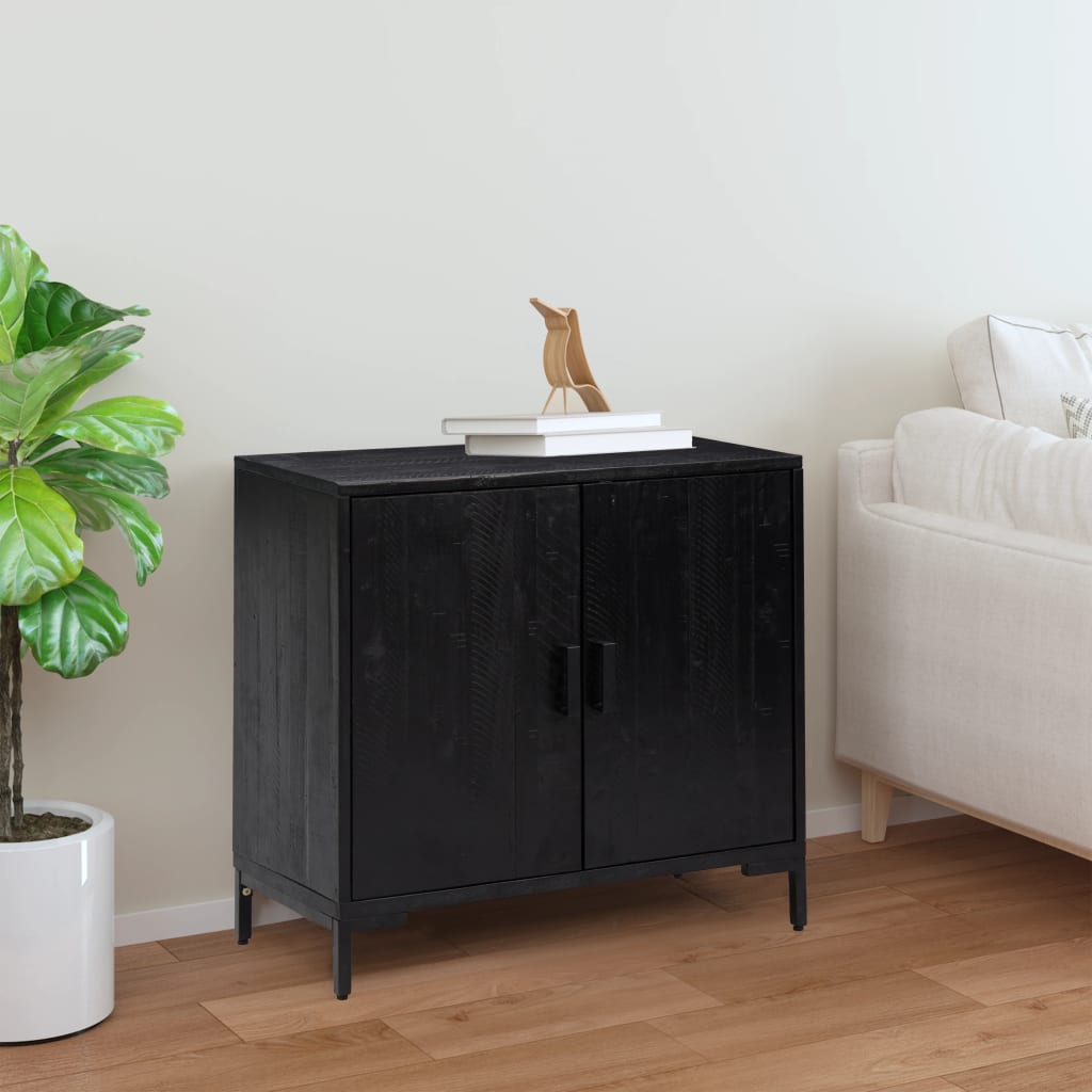 E-shop Multidom Komoda, čierna 75x35x70 cm, borovicový masív