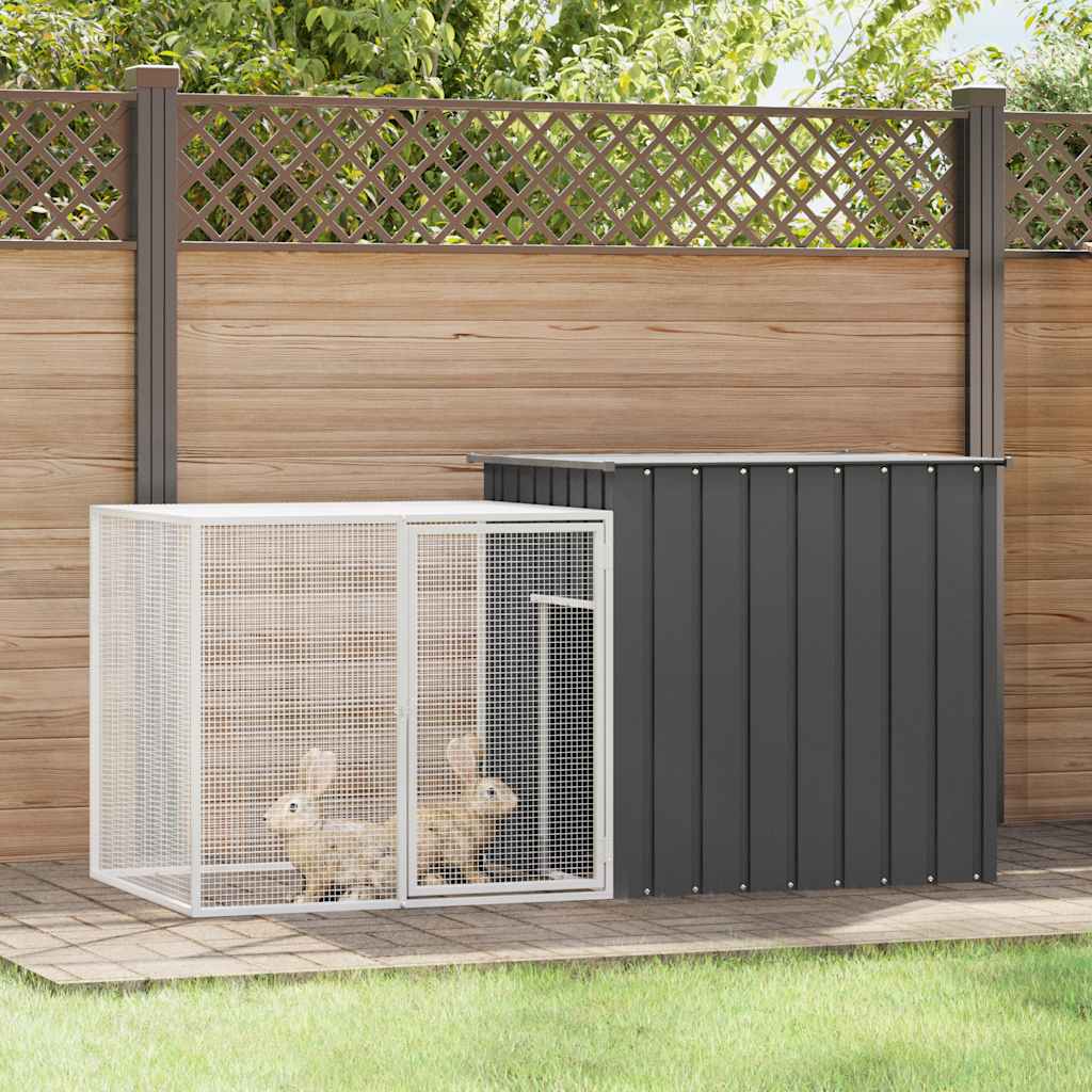 E-shop Multidom Klietka pre zajace antracitová 200x91x100 cm pozinkovaná oceľ