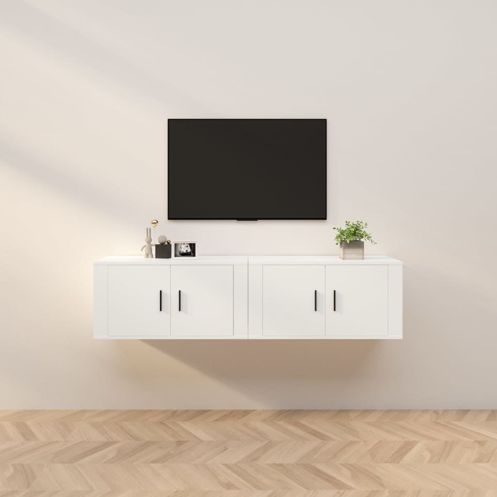 E-shop Multidom Nástenné TV skrinky 2 ks biele 80x34,5x40 cm