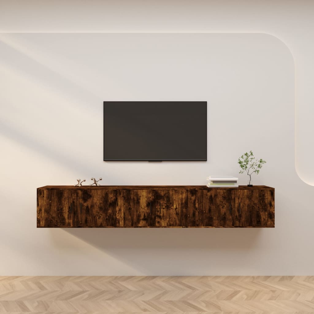 E-shop Multidom Nástenné TV skrinky 3 ks dymový dub 80x34,5x40 cm