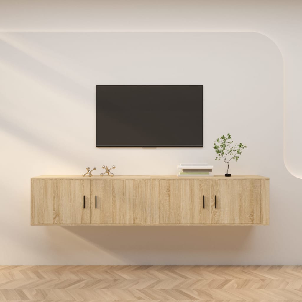 E-shop Multidom Nástenné TV skrinky 2 ks dub sonoma 100x34,5x40 cm