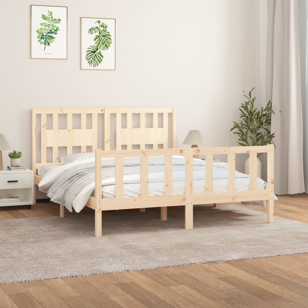 E-shop Multidom Posteľný rám s čelom masívna borovica 160x200 cm