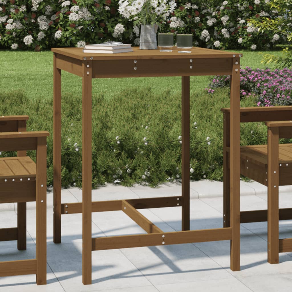 E-shop Multidom Záhradný stolík medovohnedý 82,5x82,5x110 cm borovicový masív