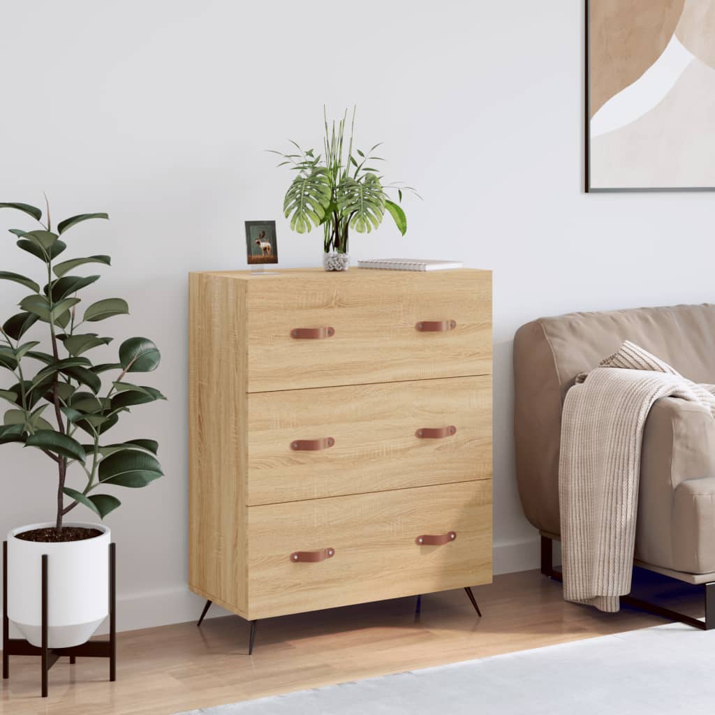 E-shop Multidom Komoda so zásuvkami, dub sonoma 69,5x34x90 cm, kompozitné drevo