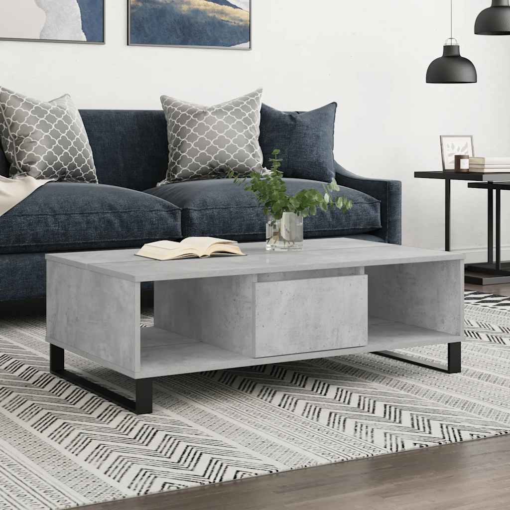 E-shop Multidom Konferenčný stolík betónovo sivý 104x60x35 cm kompozitné drevo
