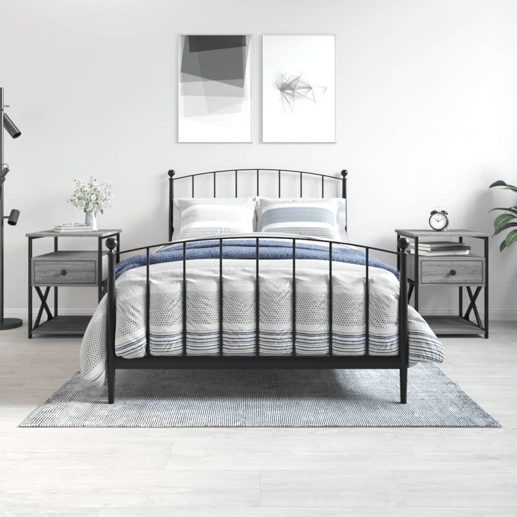 E-shop Multidom Nočné stolíky 2 ks sivá sonoma 40x42x55 cm, kompozitné drevo
