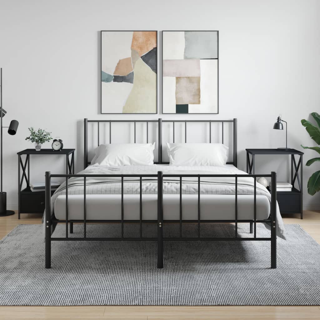 E-shop Multidom Nočné stolíky 2 ks, čierne 50x41x65 cm, kompozitné drevo