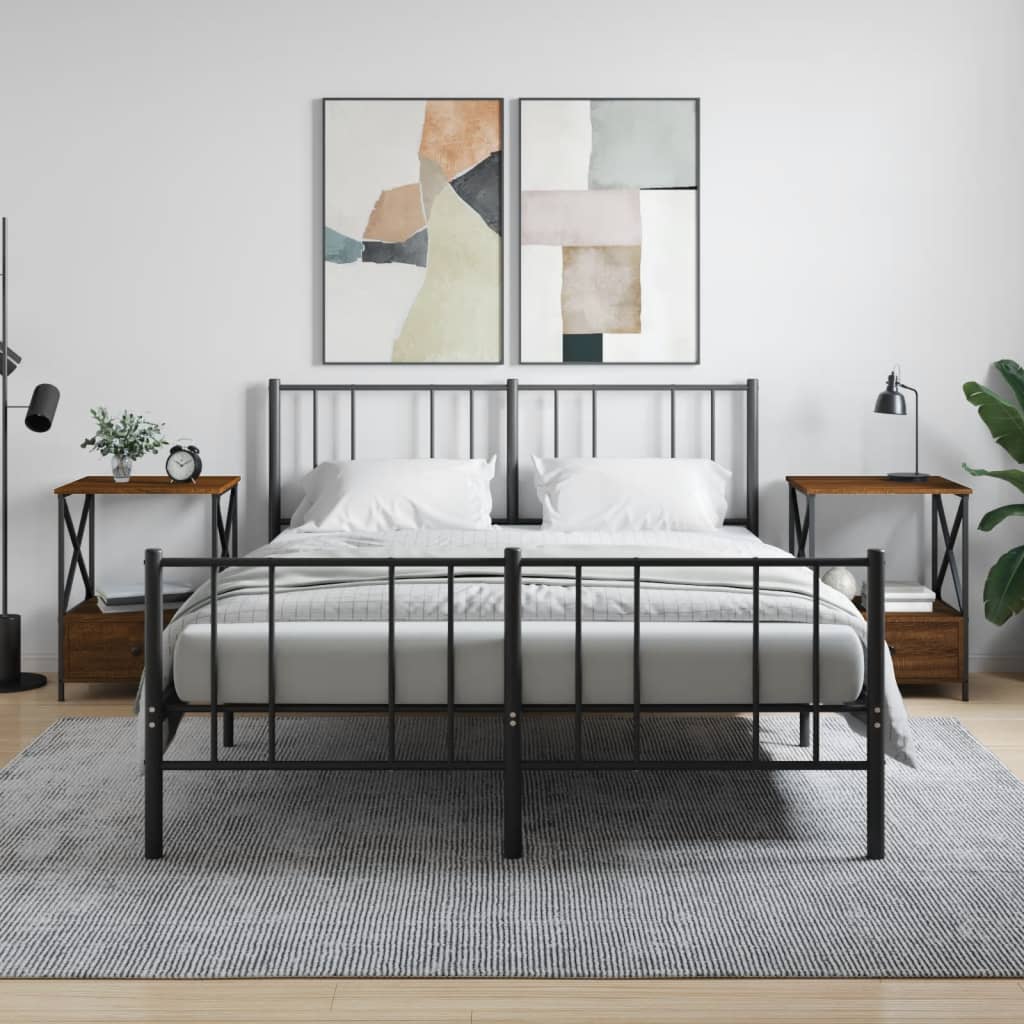 E-shop Multidom Nočné stolíky 2 ks, hnedý dub 50x41x65 cm, kompozitné drevo