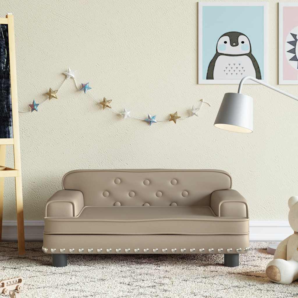 E-shop Multidom Detská pohovka kapučínová 70x45x30 cm umelá koža