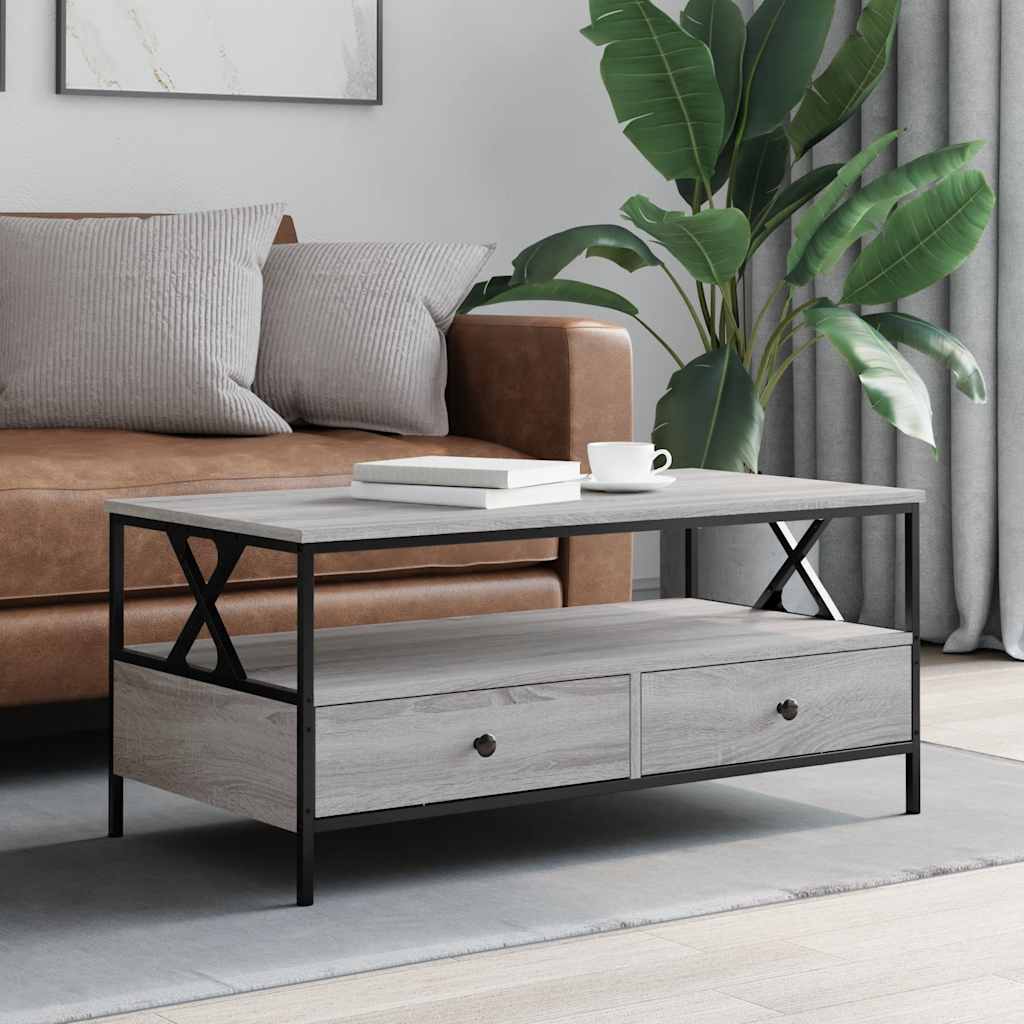 E-shop Multidom Konferenčný stolík sivý sonoma 100x51x45 cm kompozitné drevo
