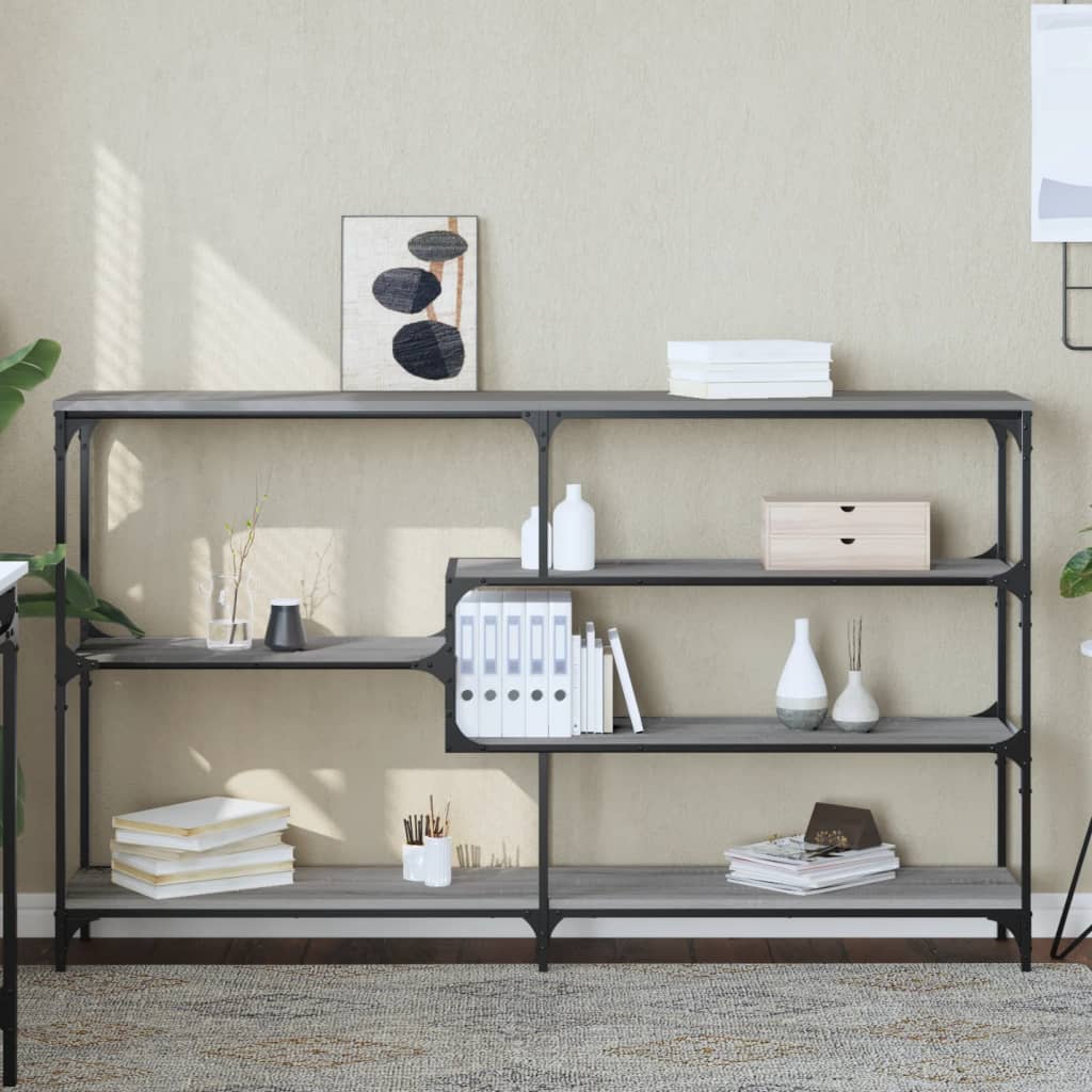 E-shop Multidom Konzolový stolík sivý sonoma 160x32x95 cm kompozitné drevo