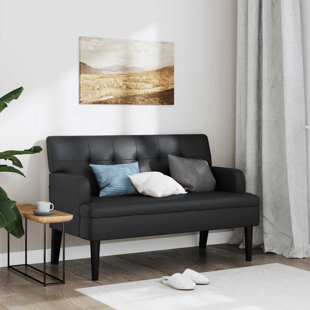 E-shop Multidom Lavica s operadlom čierna 112x65,5x75 cm umelá koža