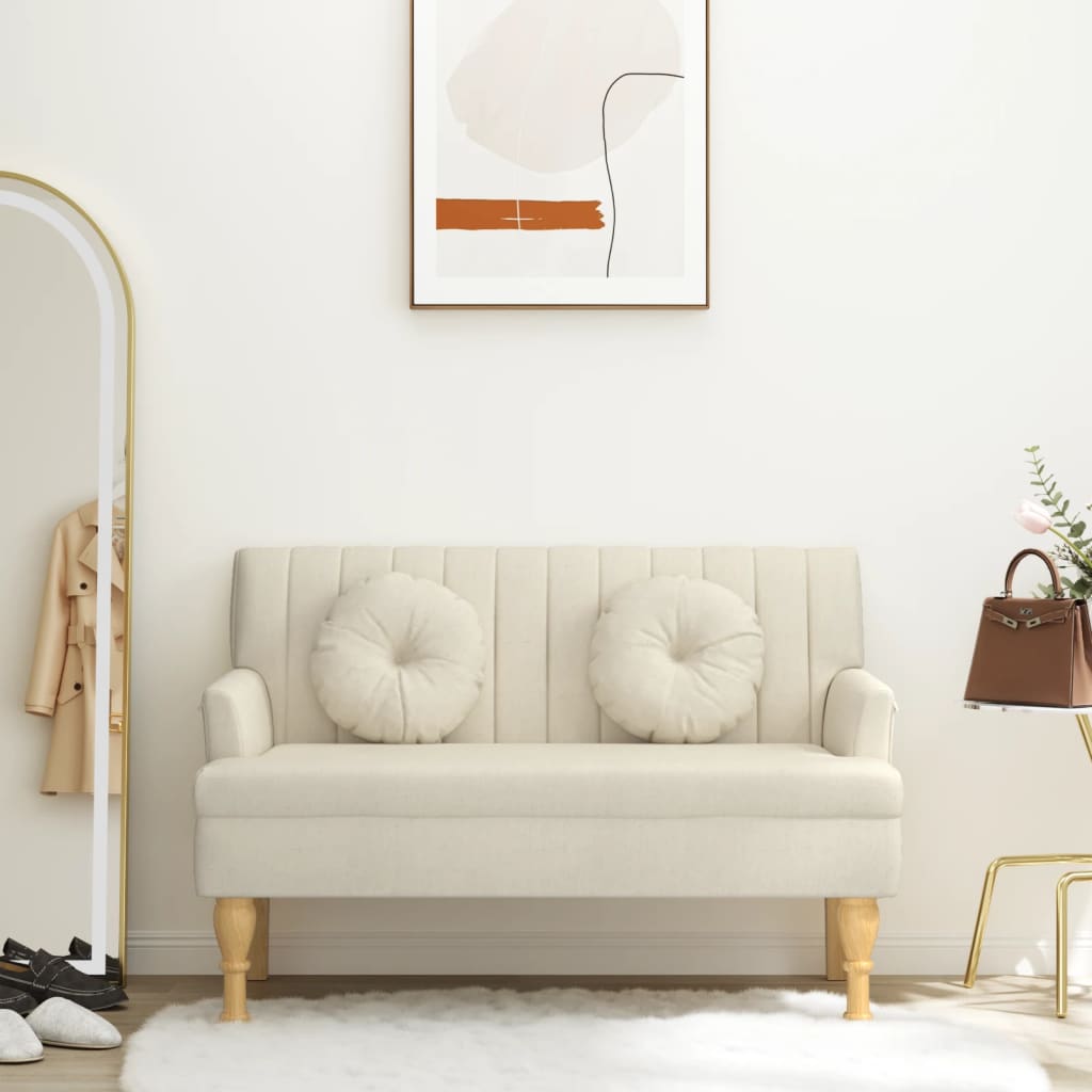 E-shop Multidom Lavička s podložkami 113x64,5x75,5 cm, ľan