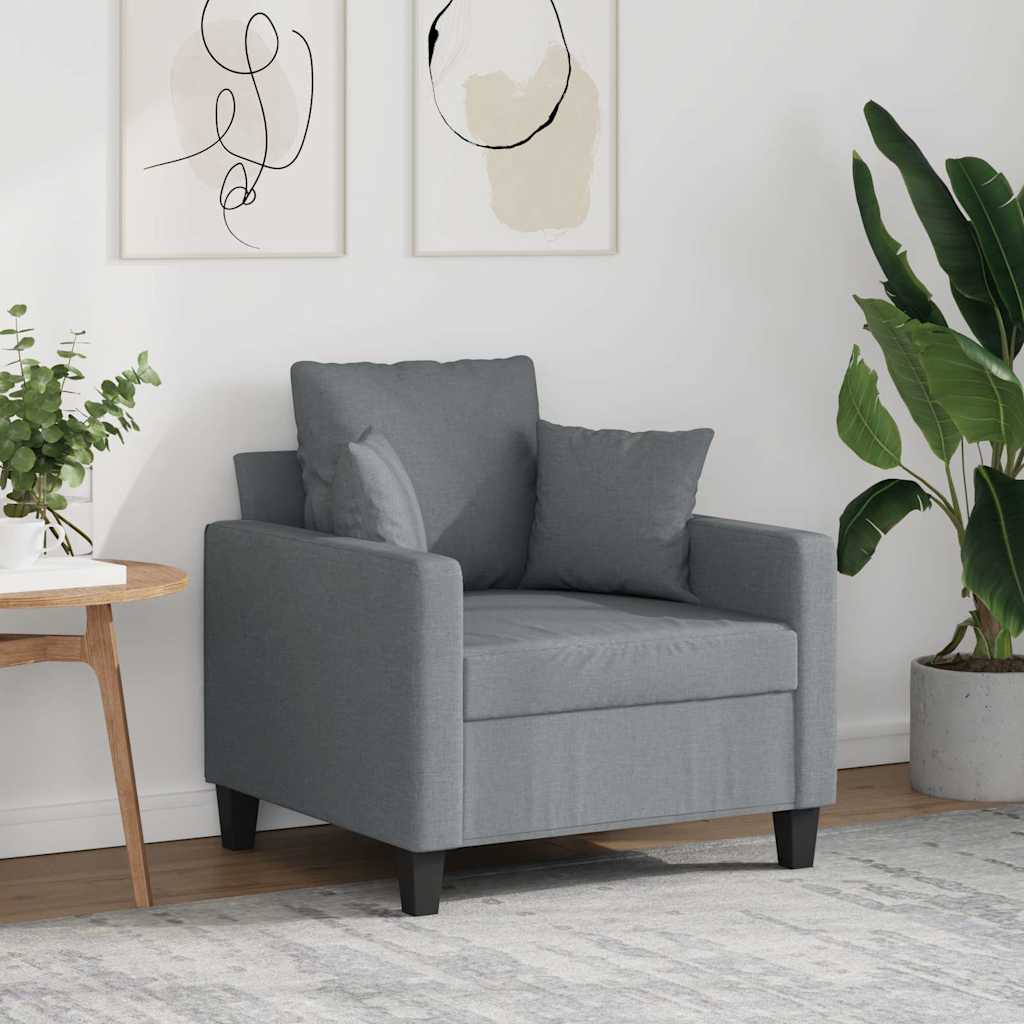 E-shop Multidom Jednomiestna pohovka, svetlosivá 60 cm, látka