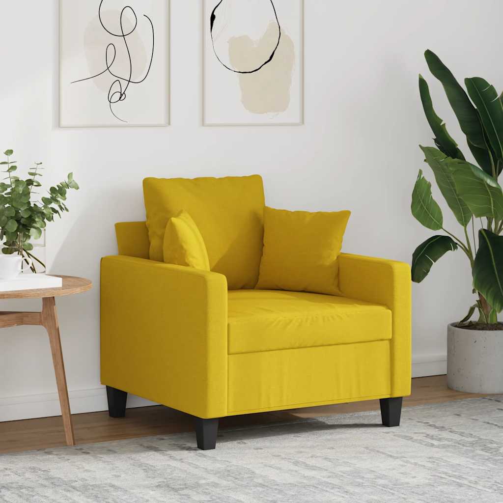E-shop Multidom Jednomiestna pohovka, svetložltá 60 cm, látka