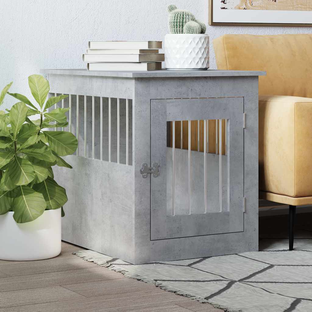 E-shop Multidom Nábytková prepravka pre psa betónovo sivá 55x75x65cm komp.drevo