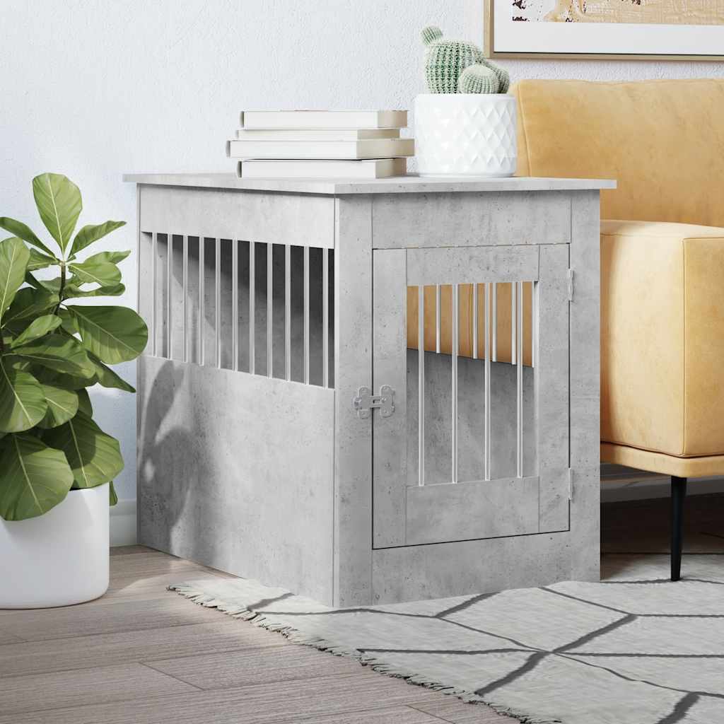 E-shop Multidom Nábytková prepravka pre psa betónovo sivá 55x80x68cm komp.drevo