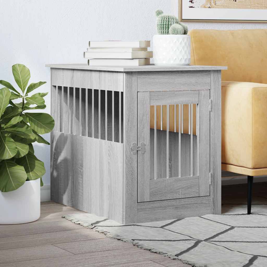 E-shop Multidom Nábytková prepravka pre psa sivá sonoma 55x80x68cm kompoz.drevo