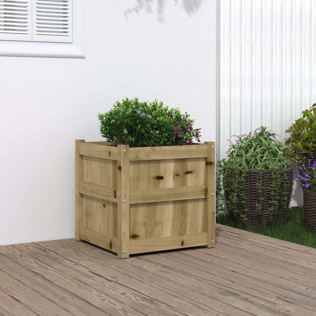 E-shop Multidom Záhradný kvetináč 50x50x50 cm impregnovaná borovica