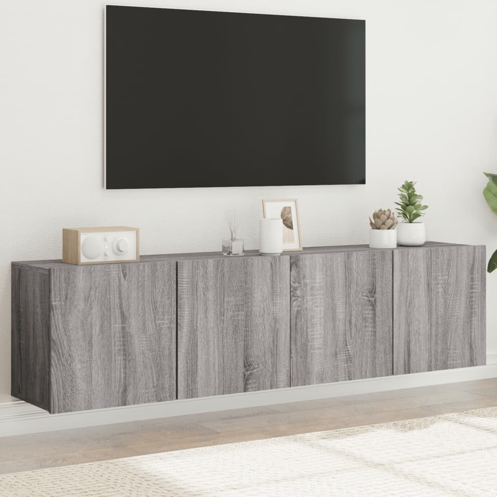 E-shop Multidom TV skrinky nástenné 2 ks sivé sonoma 80x30x41 cm
